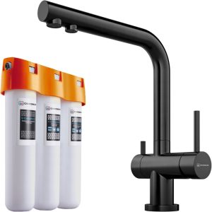 Смеситель для кухни Omoikiri Nagano + Pure Drop Lite с фильтром Вороненая сталь 4179.8028