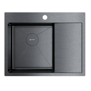 Мойка кухонная Omoikiri Akisame 65 левая Вороненая сталь 4973097